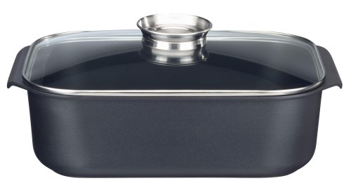 Elo 82751 Rechteckbräter Aluguss mit Deckel und Aromaknopf 40 x 26 cm Elo 82751 Rechteckbräter Aluguss mit Deckel und Aromaknopf 40 x 26 cm