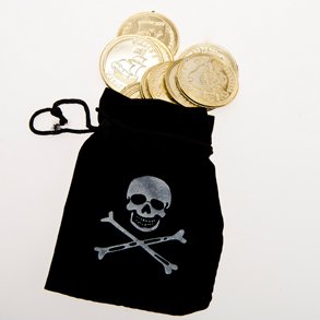 Pirate Drawstring Bag & Coins
