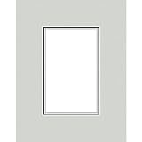 Savage ProMatte, Double 16 x 20 Photo Mat with 11 x 14 Opening, Bevel Cut, Acid Free, Dual Colors: Oxford Gray / Matte Black