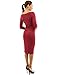 PattyBoutik Women's Cowl Neck 3/4 Sleeves Pleated Detail Dress