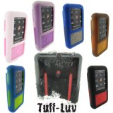 i-nique Tuff-Luv Sony Walkman NWZ-S515 NWZS515 series (NWZS515L NWZS515B NWZS515P NWZS515W NWZ-S610 NWZ-S615 NWZ-S616 NWZ-S618 NWZ-S516 NWZ-S518 MWZS616FRED NWZS616FBLK NWZS615FBLK NWZS618FBLK NWZS610 NWZS615 NWZS618 NWZS616)Twin Skin Combo Silicone skin case cover + Belt Clip : Colour (NIGHT STALKER: Black/Red)