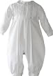 Cotton Christening Baptims Pique Longall with Tucks and Embroidery and Hat