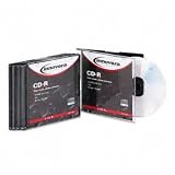 CD-R Discs, 52x, 700MB/80MIN, Slim Jewel Cases, Silver, 5/Pack