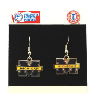 University Michigan Wolverine Earrings Stainless Steel