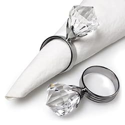 Diamond Design 3D Napkin Rings- Set of 4