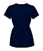 G Med Women's V Neck w. Knit Panels Scrub Top and Pant 2 Piece Fashion Sets