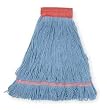 Tough Guy 1TYX9 Wet Mop, Antimicrobial, Large, Blue