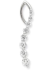 925 Sterling Silver White Round CZ Journey Pendant