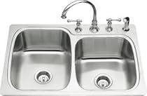 Hot Sale KOHLER K-3372-1-NA Verse Large/Medium Self-Rimming Kitchen Sink