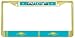 Kazakhstan Flag Gold Tone Metal License Plate Frame Holder