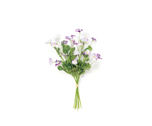 Pack of 4 Pansy & Lavender Purple and White Artificial 