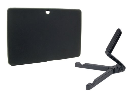 Arkon TAB-PBB Portable Fold Up Tablet Stand Bundle with Black Silicone Skin for BlackBerry PlayBook
