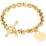 14K Yellow Gold Bracelet With Heart-