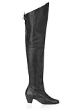 Best Price Black Pig Leather Thigh High Boot - 11