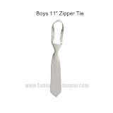 Boys Solid Snowy Gray 11 Pretied Zipper Tie