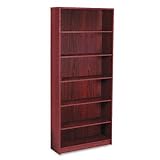 Laminate Bookcase with Radius Edge, 6 Shelf, 36w x 84h, Mahogany (HON1897N)