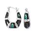 .925 Silver & Abalone Shell Hoop Earrings