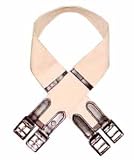 NEW 44 Premium White Cotton Web Girth w/ Leather Ends