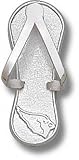 Arizona Cardinals Solid Sterling Silver Cardinal Head Flip Flop 1'' Pendant