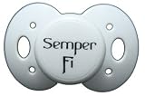 Lots to Say Baby Pacifier-Semper Fi-White-Made in the USA