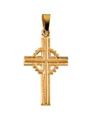 14k Yellow Gold Contemporary Celtic Cross Pendant
