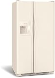 Frigidaire FRS6HF6JQ 26.0 cu. ft. Side-by-Side Refrigerator with 3 Glass Shelves, 1 Humidity Controlled Crisper and External 4 Button Ice/Water Dispenser: Bisque