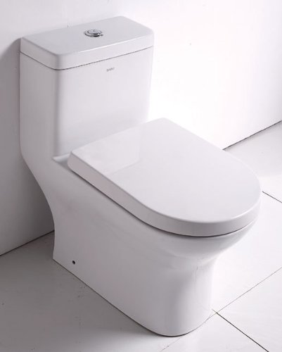 Eago TB353 White Dual Flush One Piece Eco-Friendly Ceramic Elongated Toilet TB353