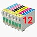 2 Full Sets : 12 High Capacity Compatible Ink Cartridges Multipack T0807 - T0801 T0802 T0803 T0804 T0805 T0806 for Epson Stylus R265 R360 R285 RX560 RX585 RX685 P50 PX650 PX700W PX710W PX800FW PX810FW Printers