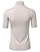 DRESSIS Women's Mock Neck Short Sleeve Soft Stretchy Slim Fit Top S-3XL (15 Colors)