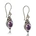 Ornate Sterling Silver Dangle Earrings Natural Amethyst