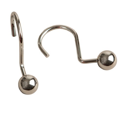 Maytex Heavy Metal Ball Shower Curtain Rings, Chrome