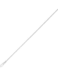 Sterling Silver Rhodium Plated Diamond Cut Rope Chain (1.8mm)