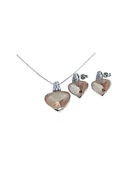 Nickel Free Sterling Silver Pendant & Earring Sets Champagne CZ Butterfly Set