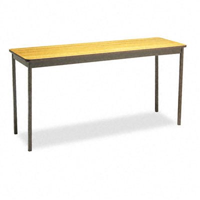 Barricks UT1860LQ Utility Table With Steel Legs, Rectangular, 60w x 18d x 30h, Oak On Sale