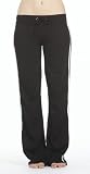 76833X-B-4X Curve Appeal Plus Size French Terry Striped Sweats in BLACK Size: 4X