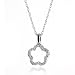 10K White Gold Diamond Flower Pendant with 18 French Rope Chain