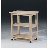 Microwave Cart - Unfinished Wood (Unfinished) (30H x 26W x 17D)