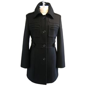 Kenneth Cole Reaction Ladies Melton Single Breasted Military Inspired Coat With Waist Band... by Kenneth Cole REACTION