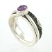 Southwest Amethyst Gemstone and Sterling Silver Spinner Ring by Native American Artist Ronnie Willie, Size 8 , #7770