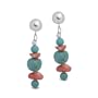Pink Sea Bamboo & Turquoise Earrings
