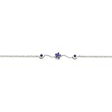 Sterling Silver Cubic Zirconia Rolo Link Bracelet 6