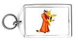 Keychain with cartoons, gypsy, crystal, fortuneteller, fox, cartoon, animal, ball, magic