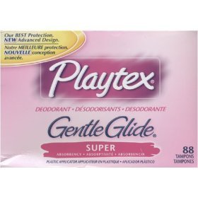 Playtex Tampons Gentle Glide Super Absorbency (88 Tampons) 10 Bonus Cleansing Cloths