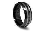 Edward Mirell Two Tone Midnight Black Titanium Ring