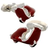 Red Mod Moped Scooter Cufflinks
