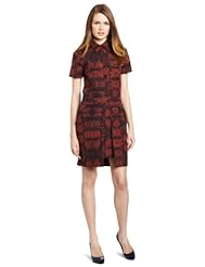 Silk General Print Short Sleeves  Shirt  Dress