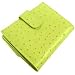 Ostrich Wallets - Forzieri Ostrich-embossed Double Section Leather ID Wallet Lime