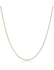 14k Italian Yellow Gold .80mm Adjustable Round Spiga Chain Necklace, 20"