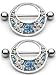 Body AccentzTM Nipple Ring Bars Butterfly Flower Body Jewelry Pair 14 gauge