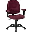 Swivel Tilt Chair with Padded Height Adjustable Arms In Wine Finish By Office Star